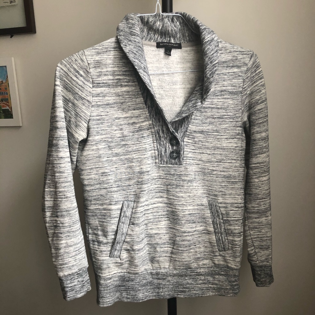 Gray And White Pullover